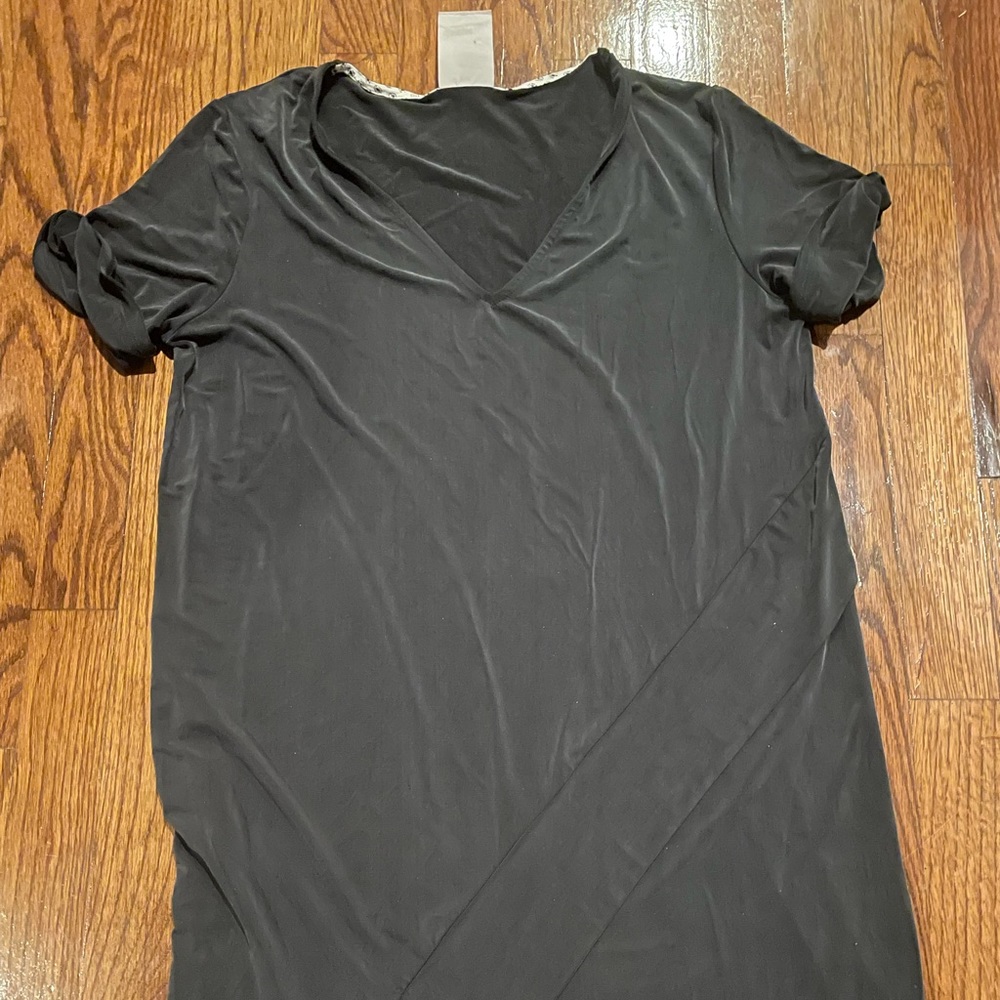 Anthropologie Dolan black Cupro tunic shift dress SP
